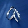 2 Anillos De Pareja Plata 925 Compromiso Promesa Ajustable GOOLUU