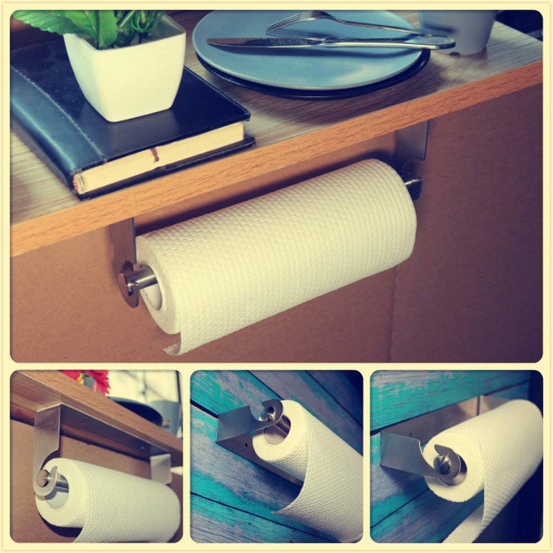 simpletome Kitchen Paper Towels Holder Under Cabinet Adhesive or Drilling