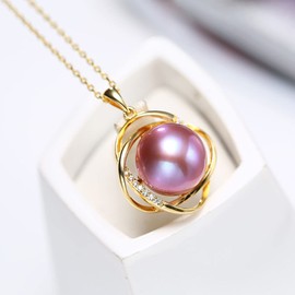 Salanda Single Pearl Necklace for Women, White Dainty CZ Pearl Drop Pendant Necklace| Elegant adjustable Chain Necklace| 18k Silver Plated Pearl Necklace for Women, mm, Pearl, Pearl