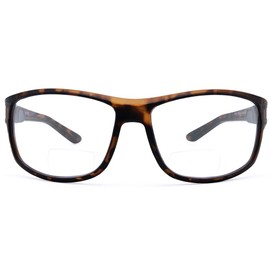 VITENZI Bifocal Safety Glasses with Readers Wrap Around TR90 Sport Magnifying Safety Reading Protective Goggles Massa Tortoise 2.75