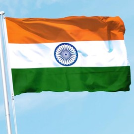 Indian Flag,India Fla 3x5,Heavy Duty India Flag Outdoor,Indian Flag Made in India, India Flag with Brass Grommets,Nylon India Flag Sewn,All Weather India Flag for Outside 3x5