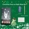 Christmas Press on Nails Short Coffin Fake Nail with Gift