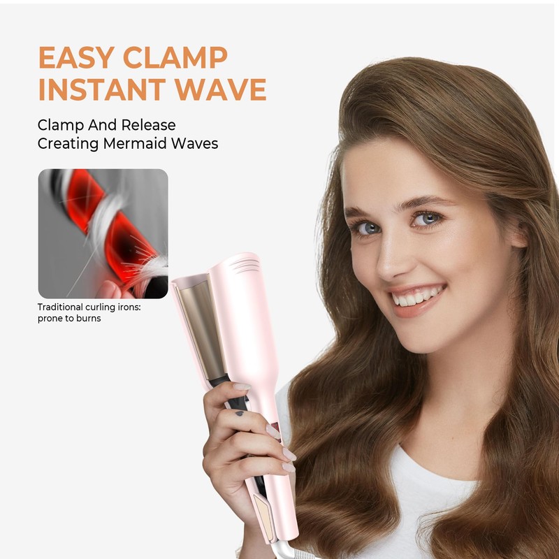 Waver Hair Tool,Mini Waver Curling Iron，Curling Iron Hair Crimper Waver，Ionic