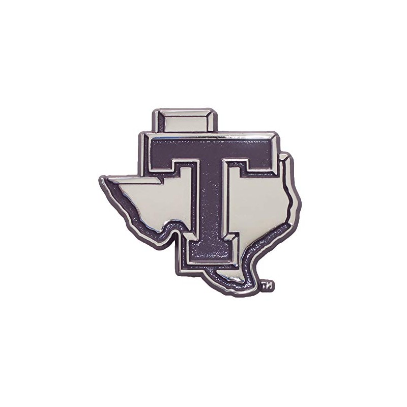 Tarleton State Texans Metal Chrome Emblem w/Purple Trim