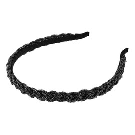 VOCOSTE Beaded Hair Hoop Hair Band for Women 1.1cm Wide 1pc Black