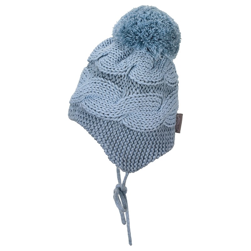 Sterntaler Baby Girls' Knitted Hat Braid Ring Hat, mid-blue