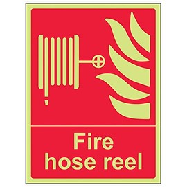 V Safety 13004AN-G'Fire Hose Reel' Sign, Portrait, 150 mm x 200 mm (Pack of 3)