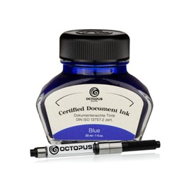 Indelible Ink Blue with Converter, Certified According to DIN ISO 12757-2, 30 ml