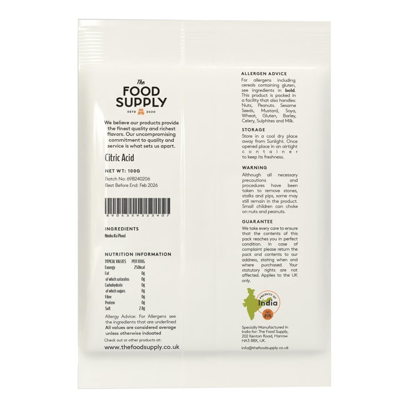 Citric Acid – 100% Pure Food Grade, Multi-Purpose for Cleaning,