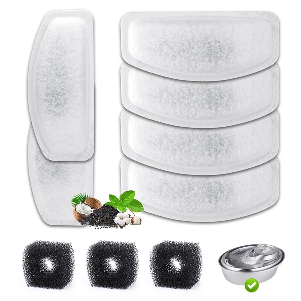 Cat Water Fountain Filter Replacement, Replacement Carbon,Resin Filters Compatible with