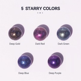 LIGHTWISH 5 Different Colors Epoxy Resin Pigment High Concentration Resin Color Pigments for DIY Jewelry Making and Keychains, Art Making Star Series with Black and 4 More Colors