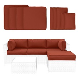 Snubbull 9 Pcs Outdoor Patio Furniture Cushions Covers Replacement Waterproof & Fadeness for 5 Pack Outdoor Couch Cushions Covers Set,Covers Only