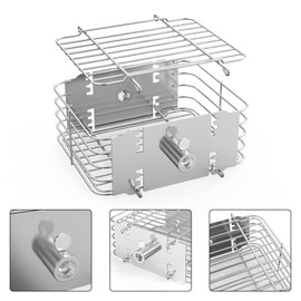 Onlyfire Chef Rotisserie Basket Set, 3 Pack Stainless Steel Rectangular Mini Rotisserie Grill Basket for Most Charcoal and Gas Grill, Fits for 1/2" Hexagon, 3/8" Hexagon, 3/8" Square & 5/16" Square
