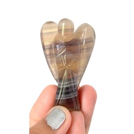 CRYSTALMIRACLE Natural Fluorite Guardian Angel Crystal Healing Reiki Feng Shui Gift Positive Energy Handcrafted