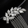 BERYUAN Crystal Rhinestone Hair Comb Leaf Rhinestone Wedding Hair Comb