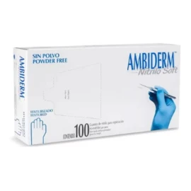 Ambiderm Guantes descartables antideslizantes Ambiderm Soft color blanco talle S de nitrilo x 100 unidades