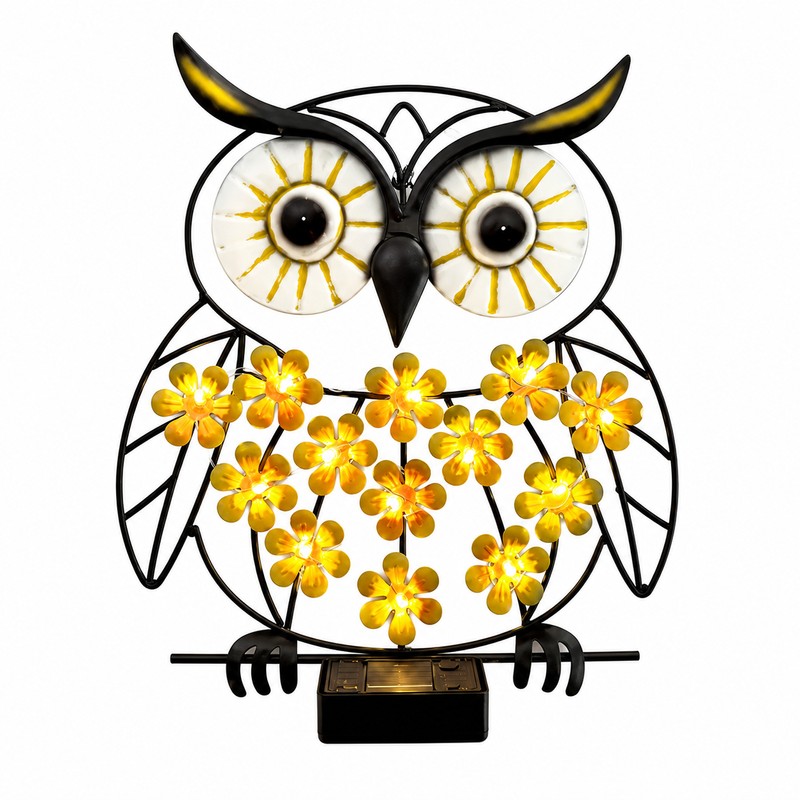 Owl Solar Wall Light for Outdoor Decor – Metal LED