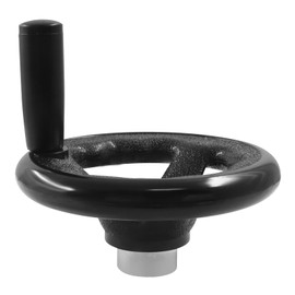 HARSKIYER Round Hand Wheel, 4 Inch Diameter Plastic Crank Handle with 1/2 Inch Bore, Revolving Knob for Milling Machines, Drill Presses, Lathes, Industrial Equipment