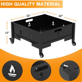 22 Inch Portable Plug Camping Fire Pit with Bag, Foldable Fire Pit for Camping, Picnic, Collapsible Fire Pit for Outside Wood Burning, Camp Fire Pit Portable with Wheels, Portable Firepits for Bonfire