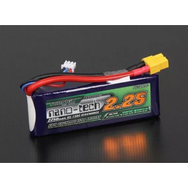 Turnigy Nano-Tech 2250mAh 2S 7.4V 65C 130C Lipo Battery XT60 FPV RC Multirotors