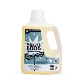 Molly's Suds Molly's Suds Liquid Laundry Detergent | Clean Laundry Detergent Soap for Sensitive Skin | 2x Concentrated, High Efficiency (HE) (Unscented - 200 Loads)