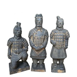 Terracotta Warriors Statues Set Box, Xian China Army Figurine (Set of 3)