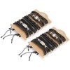 2Sets Adjustable Braided Bracelet Metal Inlaid Wristband Retro Style Cuff