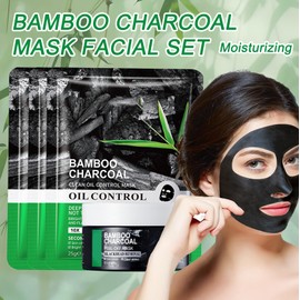 XMXueMei Blackhead Remover Face Mask SkinCare Set,Deep Cleansing Long Lasting Hydrating Charcoal Peel Off Facial Sheet Masks Skin Care Set with 3 Moisturizing Oil Control Charcoal Face Masks（4PCS）