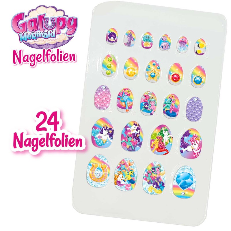 CRAZE Sticker Nails Galupy Mermaid - 24 Stick-on Nails for