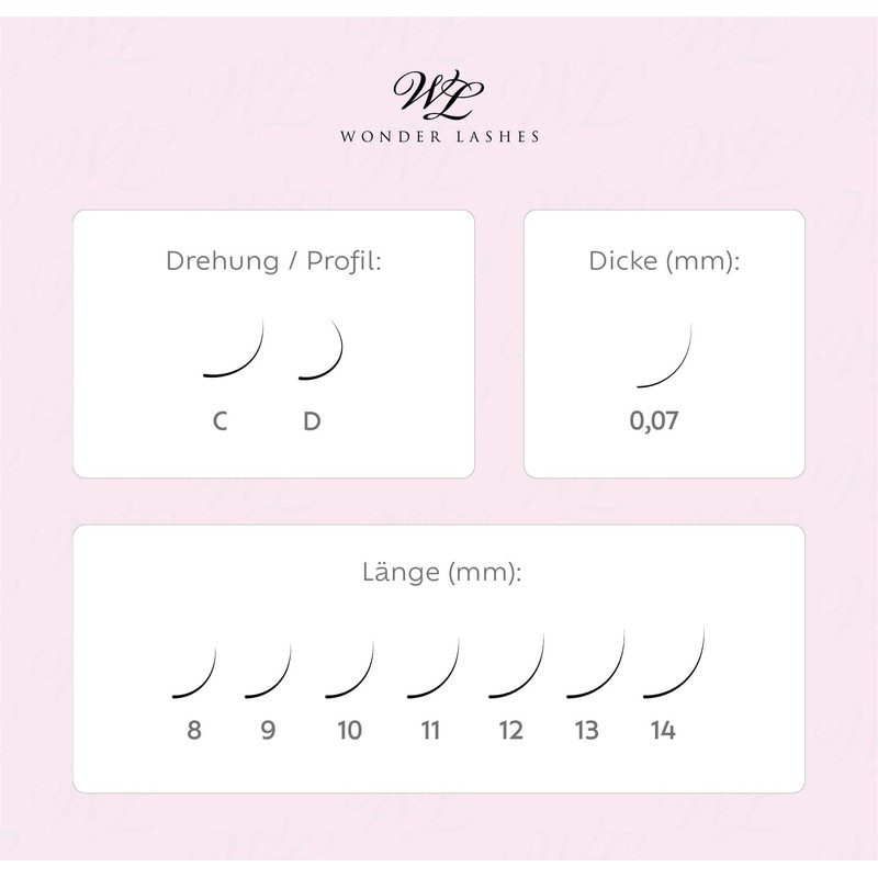 WL Wonder Lashes Künstliche Wimpern 6D für Professionell 0,07 Cluster