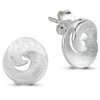 Vinani 2OSP Spiral Stud Earrings Small Round Open Playful Brushed