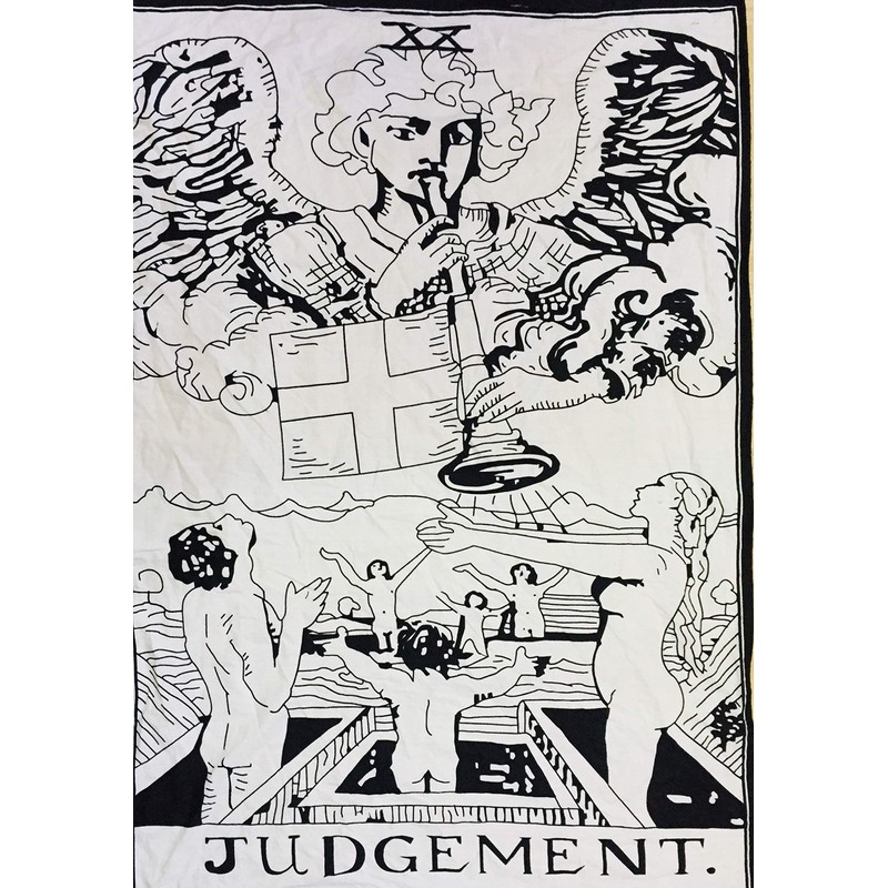 Judgement Tarot Cards Tapestry Black & White Judgement Small Tapestry