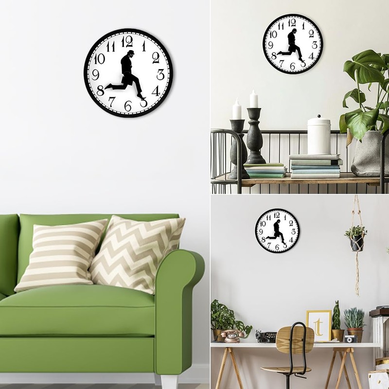 Silly Walk Wall Clock, 9.84‑Inch Silent Funny Creative Analog Clock