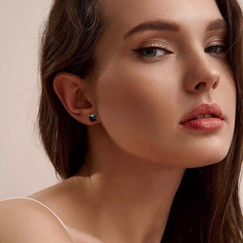 RIOSO 8 Pairs Stainless Steel Stud Earrings for Men Women