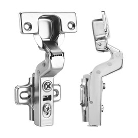 Luokim 40 Pack 20 Pairs Frameless Soft Close Inset Cabinet Hinges, European Hinges for Cabinets, Concealed Kitchen Cabinet Hinges Adjustable 35mm Cup Clip-On Plate Nickel Plated Finish