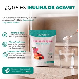 Inulina de Agave - Fibra Prebiótica 350g - 100% Orgánica - Kosher - Vegano - Sin Conservadores