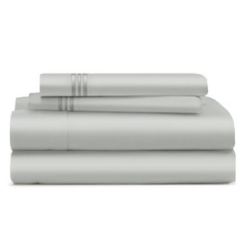 Cosy House Collection Everyday 1500 Series Bed Sheet Set - Ultra Soft & Cool Hotel Luxury Bedding - Deep Pocket - Wrinkle, Stain and Fade Resistant - 4 Piece Set (Full, Light Grey)