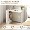 Tangkula Small White Desk with 3-Tier Bookshelf, Modern Simple Home