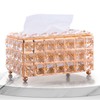 Tissue Dispenser Light Luxury Napkin Storage Box Metal Crystal Glass