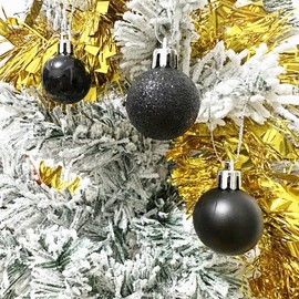 24 Pieces 30 mm Christmas Balls Decoration Shatterproof Christmas Tree Baubles Mini Christmas Hanging Ball for Christmas Tree Holiday Wedding Party Decoration, Black