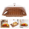 HOLIDYOYO Wicker Dessert Basket Imitation Rattan Bread Basket with Acrylic