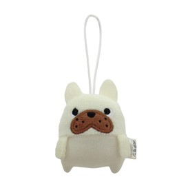 Morisaka Global PETA-0010 Petamon Mascot, Buru Cream, 2.2 x 1.0 x 2.6 inches (5.5 x 2.5 x 6.5 cm), Animal Animal Bulldog, Dog, Strap, Charm, Cute, Stuffed Toy, Going, Sneaking, Bag or Backpack
