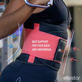 ellostar - Entrenador de cintura para mujer: banda de sudor para grasa del vientre, control de abdomen, soporte de espalda, moldeador de entrenamiento, ayuda para bajar de peso, Rosado, Large