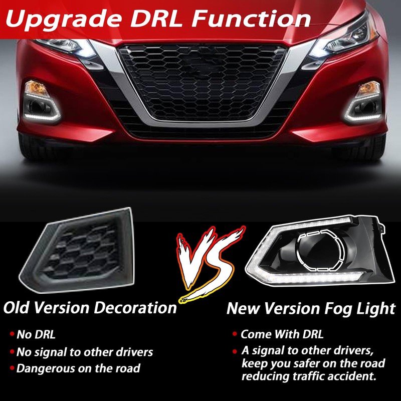 BINQIGOO Front Bumper Fog Light Daytime Running Lamp Turn Signal