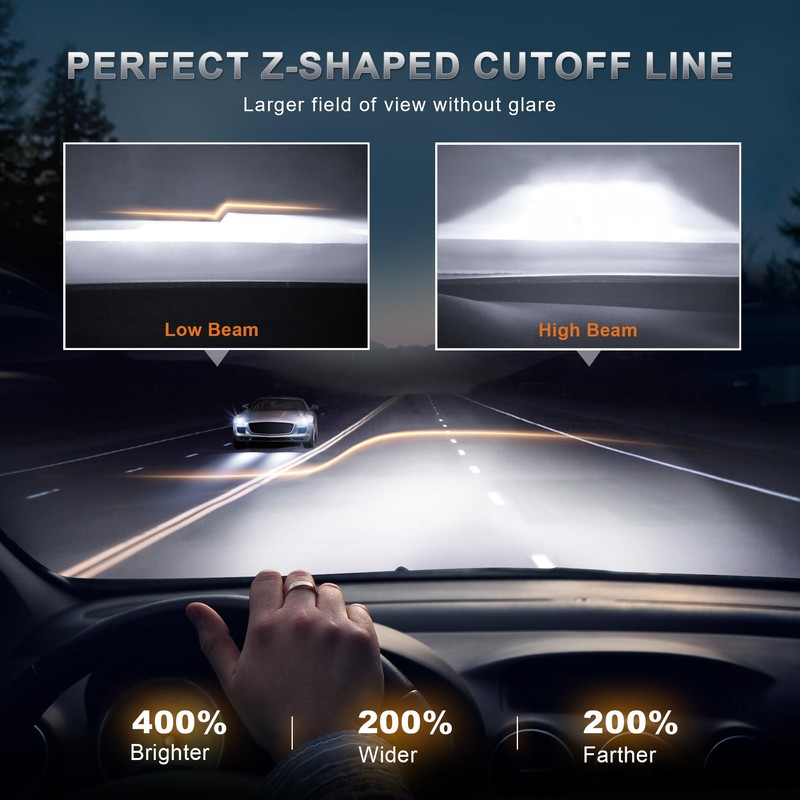 KUIPERAUTO Halogen Headlights Assembly Compatible for 2011-2014 Dodge Charger Black