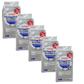 Towa Sangyo Kitchen Sponge, Aluminum Net Sponge (3 Pieces), Silver, Approx. 3.1 x 5.9 x 0.8 inches (8 x 15 x 2 cm), Set of 5