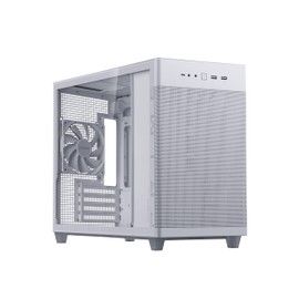 ASUS Prime AP201 White MicroATX Tempered Glass Edition Supports Graphics Cards up to 338mm, 360mm Coolers, & Standard ATX PSUs, Tool-Free Side Panels, Tempered Glass Side & Front Panel USB Type-C