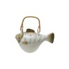 Creative Co-Op 24-oz Stoneware Fish Shaped Teapot with Strainer, Multicolor