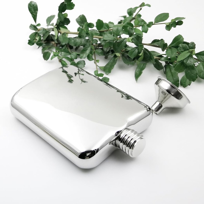 iSavage 6oz Hip Flask Popular Shape 18/8 Stainless Steel Mirrored