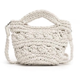 CHIC DIARY Small Straw Bag Handbag Women's Summer Beach Bag Straw Shoulder Bag Handbag, White, Unit size